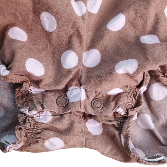 Carter's Brown Baby Romper with Polka Dots. 6M - Picture 7 of 9